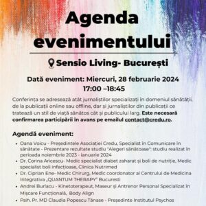 ALEGERI SĂNĂTOASE -Serie de conferințe- marca „Asociatia CREDU”